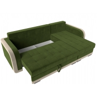 Угловой диван Марсель (микровельвет зелёный бежевый) - Изображение 3
